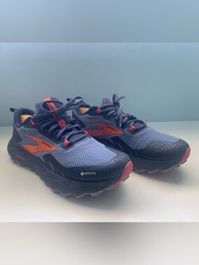 Brooks Cascadia Trail Running Shoes in Blue with Orange Accents